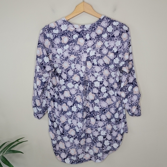 Daniel Rainn | Purple Floral Popover Blouse Size Small - Picture 6 of 6